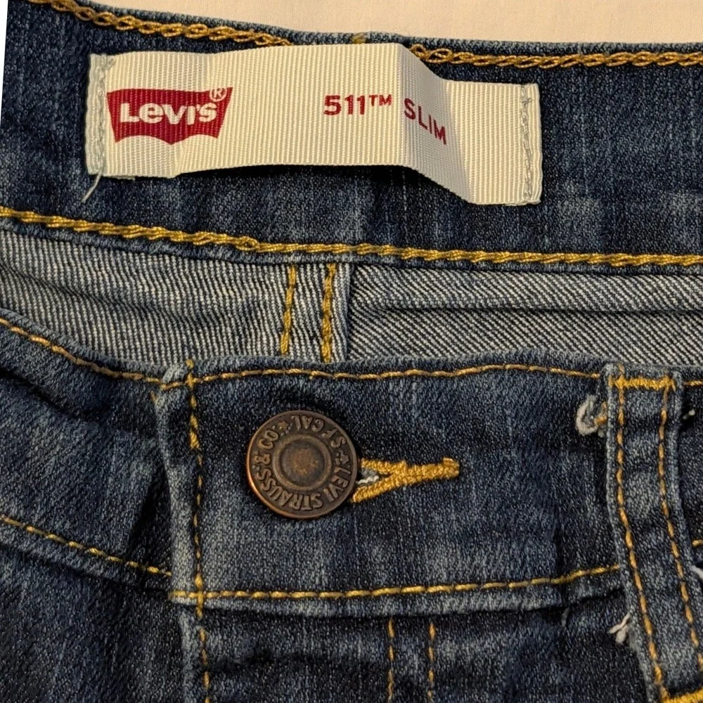Levis 511 Slim Fit Dark Wash Denim Jeans W27 L27 Blue 5511-D3W 319